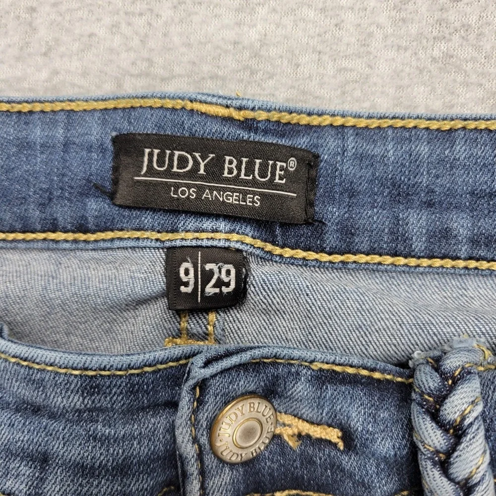 Judy‎ Blue Jeans Womens 9/29 Blue Med Wash Mid Rise Slim Bootcut Stretch Denim